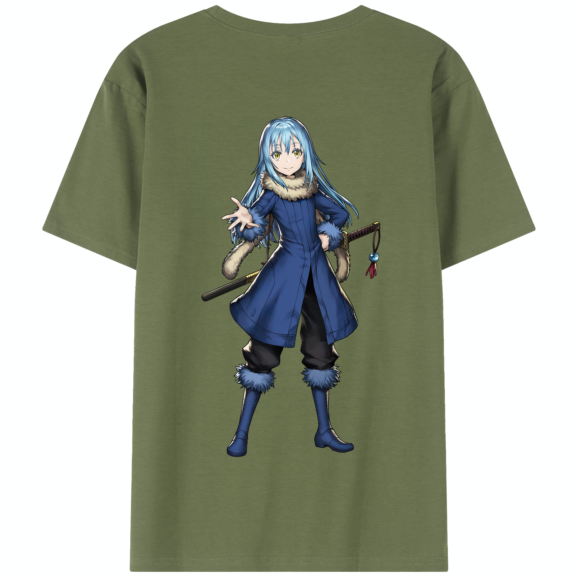 （画像用） 転スラ Regarding Reincarnated to Slime 綿100％半袖Tシャツ（背面プリント）